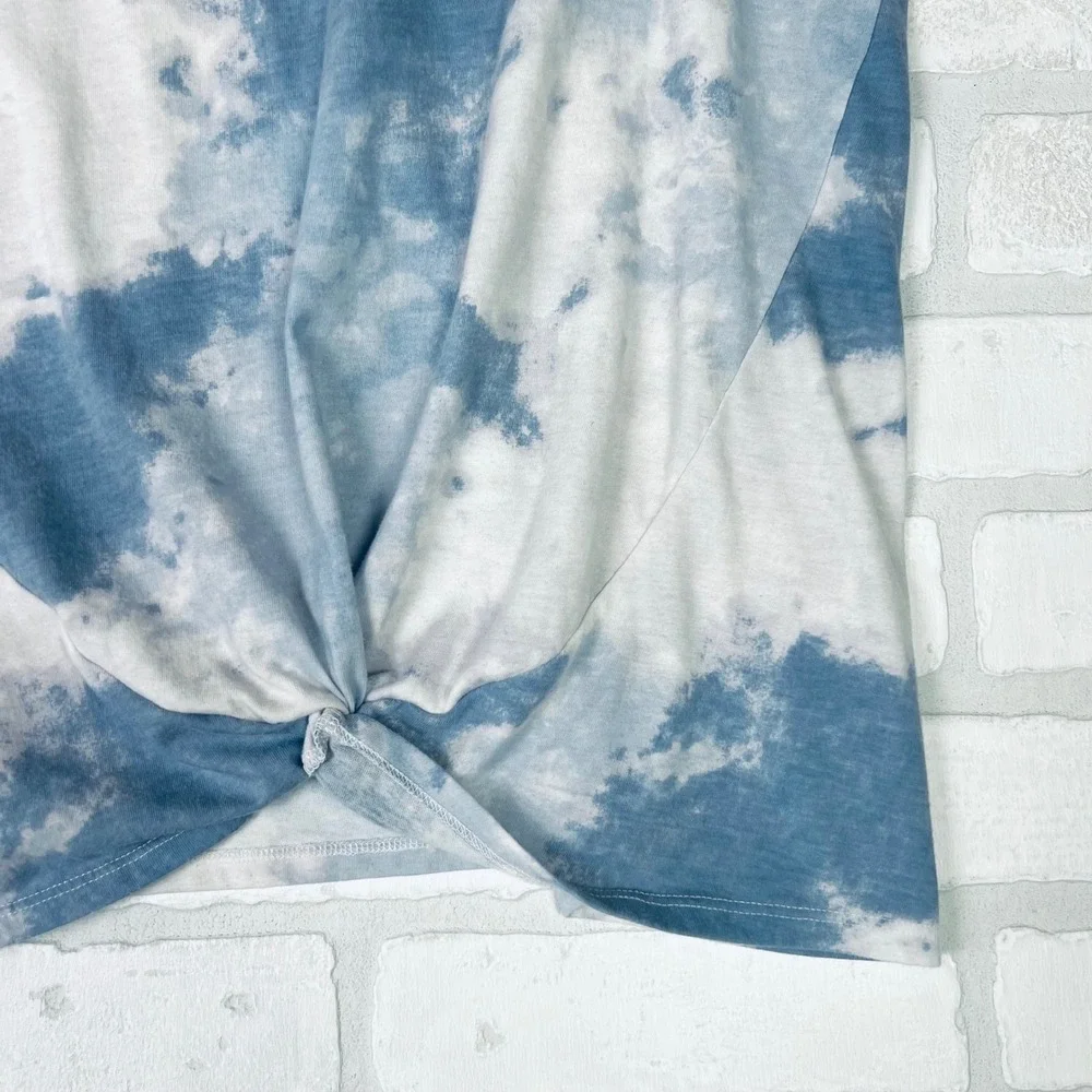 Abercrombie Kids Girls Blue White Tie Dye Twist Front Racerback Tank Top 15/16
